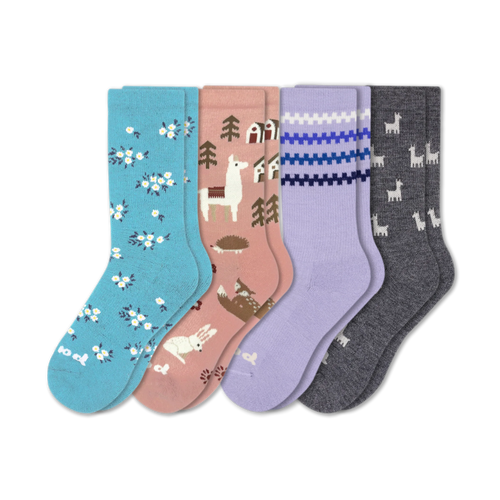 4 Pack - Women's Crew Pacas Socks