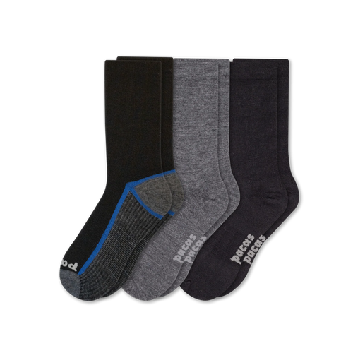 3 Pack - Men's Light-Weight Crew Pacas Socks