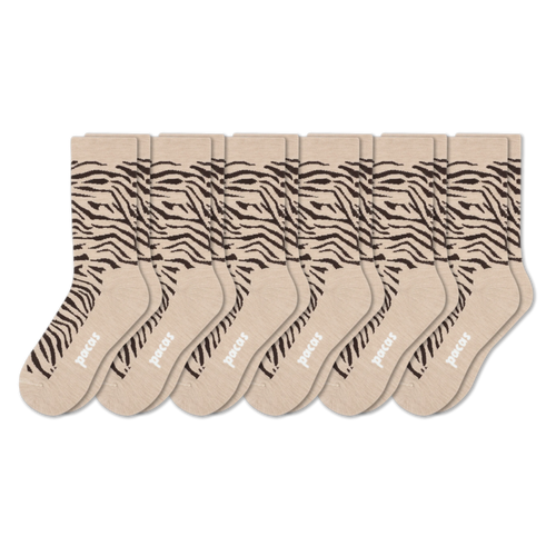 6 Pack - Women's Light-Weight Crew Pacas Socks