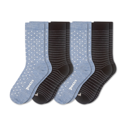 4 Pack - Women's Light-Weight Crew Pacas Socks