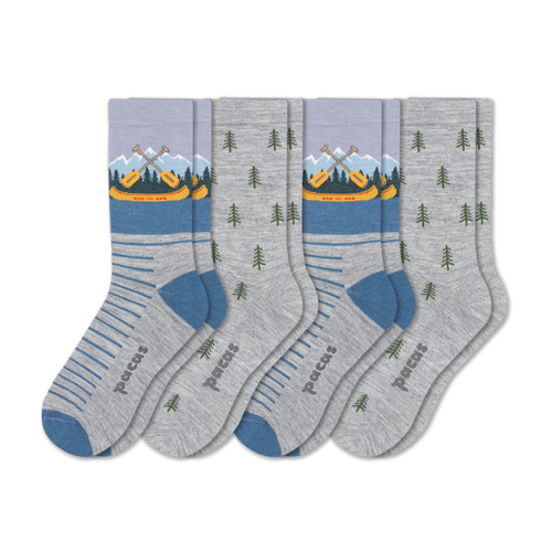 4 Pack - Men's Light-Weight Crew Pacas Socks