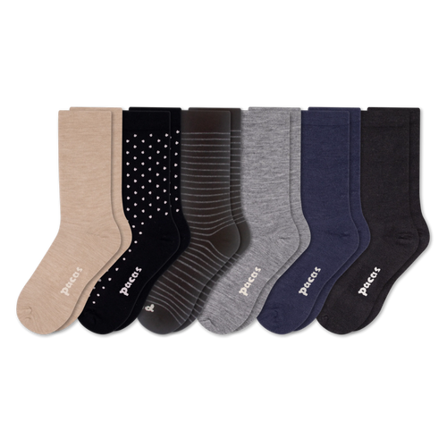 6 Pack - Women's Light-Weight Crew Pacas Socks