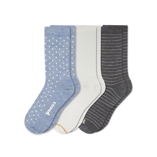 3 Pack - Women's Light-Weight Crew Pacas Socks