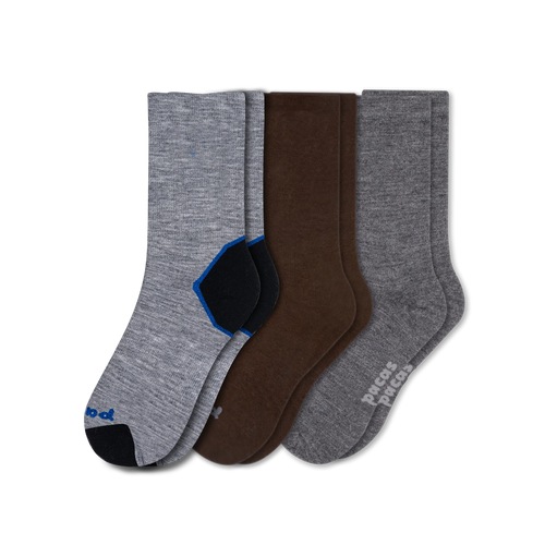 3 Pack - Men's Light-Weight Crew Pacas Socks