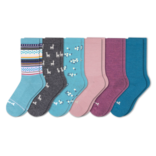 6 Pack - Women's Crew Pacas Socks