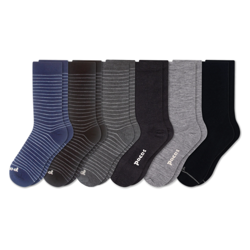 6 Pack - Women's Light-Weight Crew Pacas Socks