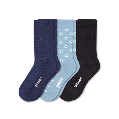 3 Pack - Women's Light-Weight Crew Pacas Socks