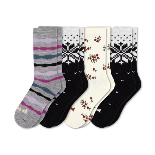 4 Pack - Women's Crew Pacas Socks