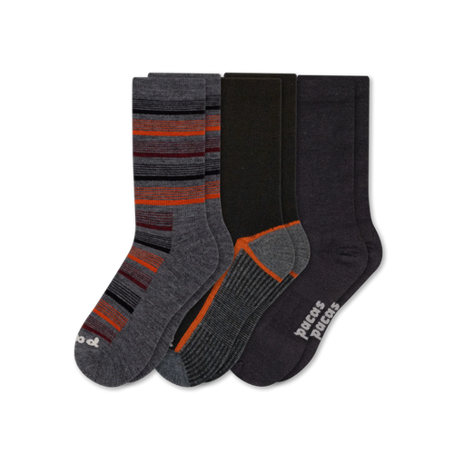 3 Pack - Men's Light-Weight Crew Pacas Socks