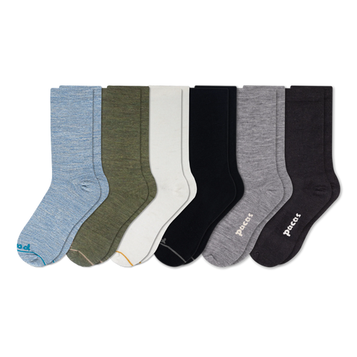6 Pack - Women's Light-Weight Crew Pacas Socks