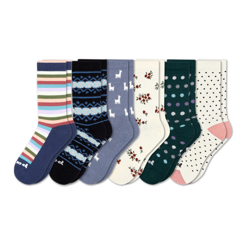 6 Pack - Women's Crew Pacas Socks