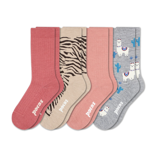 4 Pack - Women's Light-Weight Crew Pacas Socks