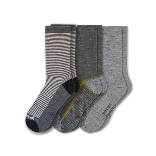 3 Pack - Men's Light-Weight Crew Pacas Socks
