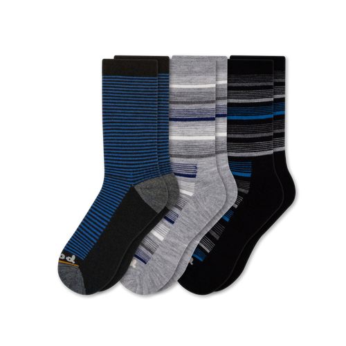 3 Pack - Men's Light-Weight Crew Pacas Socks