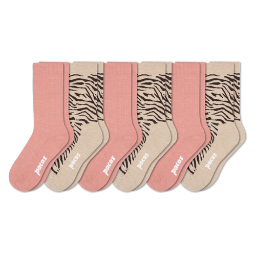 6 Pack - Women's Light-Weight Crew Pacas Socks