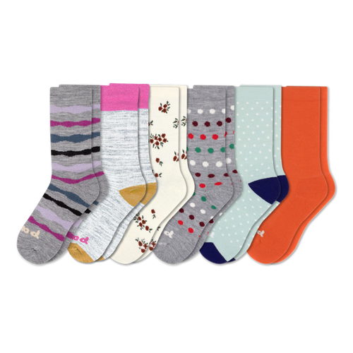 6 Pack - Women's Crew Pacas Socks