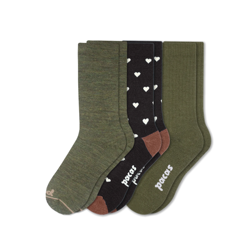 3 Pack - Women's Light-Weight Crew Pacas Socks