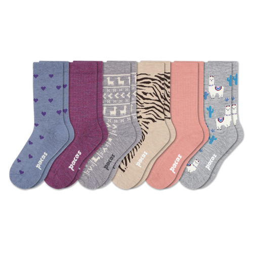 6 Pack - Women's Light-Weight Crew Pacas Socks