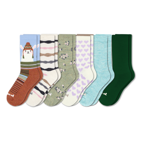 6 Pack - Women's Crew Pacas Socks